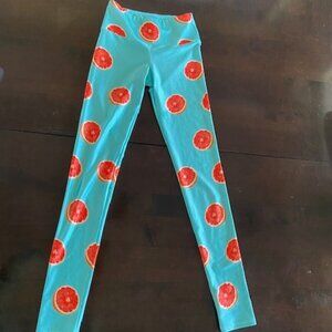 Goldsheep Aqua Grapefruit Print Yoga Leggings XS